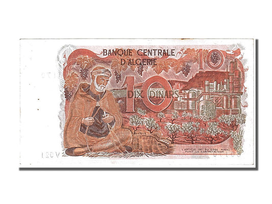 bankovec,
Alžirija,
10 dinarjev