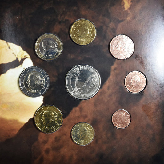 Belgija,
1 cent do 2 evra,
evro set - Les Minières de Silex à Spiennes