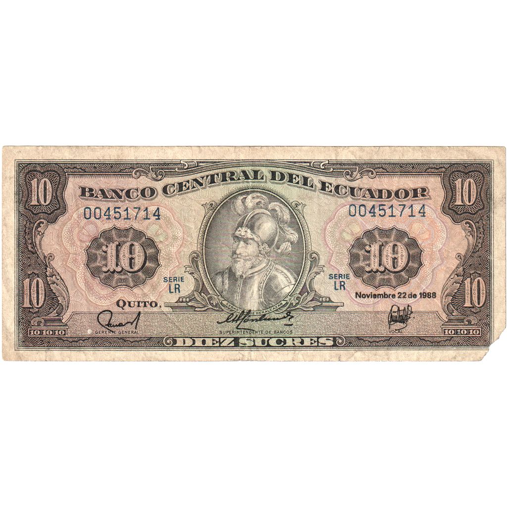 Ekvador,
10 Sucres,
1988