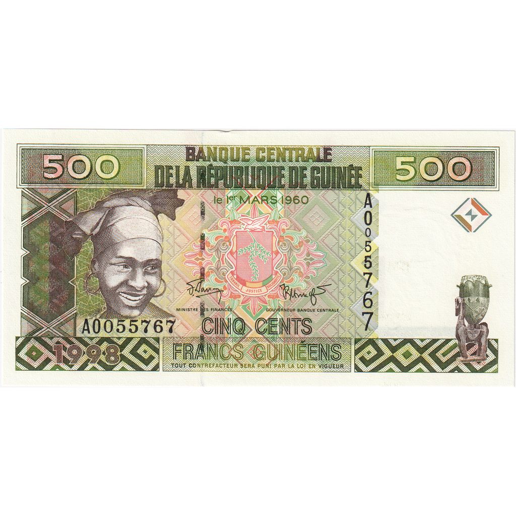 Gvineja,
500 frankov,
UNC (65-70)