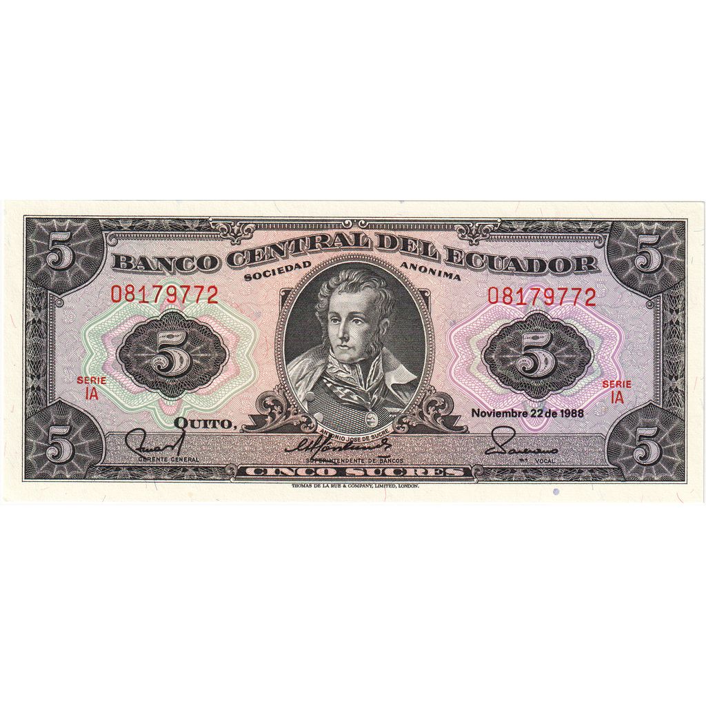 Ekvador,
5 Sucres,
1988-11-22