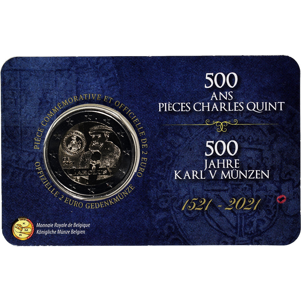 Belgija,
2 evra,
Charles Quint