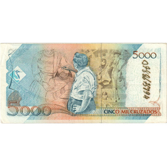 Brazilija,
5 Cruzados Novos na 5000 Cruzados,
VF (20-25)