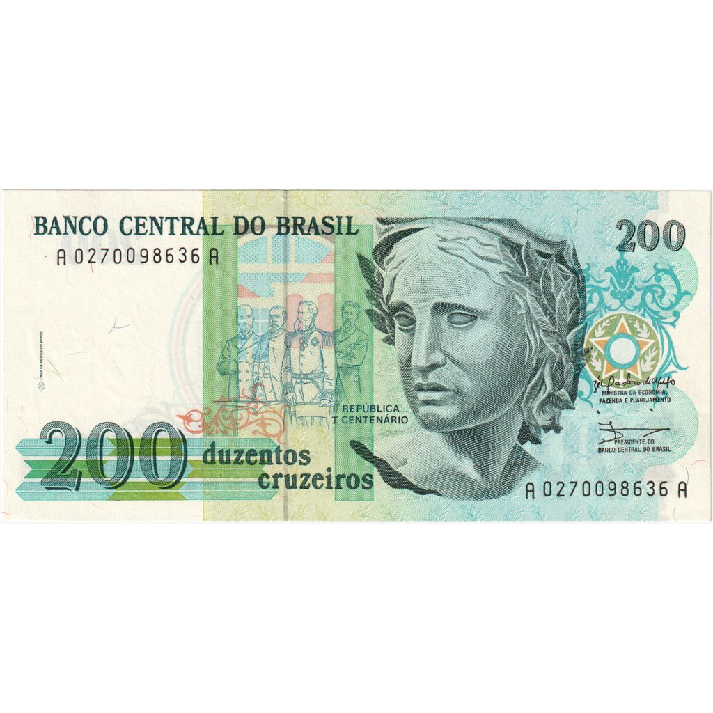 Brazilija,
200 Cruzeirov,
UNC (65-70)