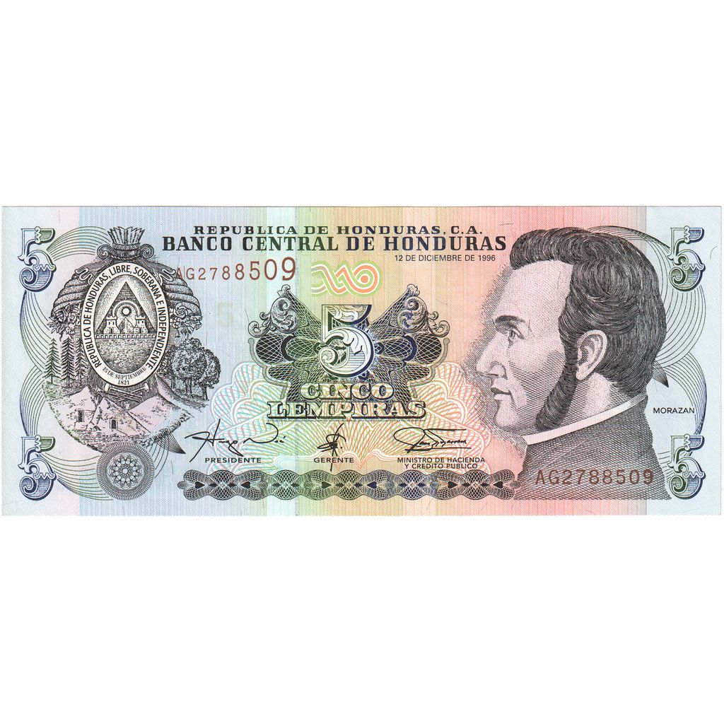 Honduras,
5 lempir,
1996-12-12