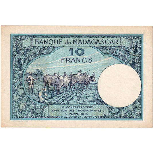 Madagaskar,
10 frankov,
Brez datuma (1937-47)