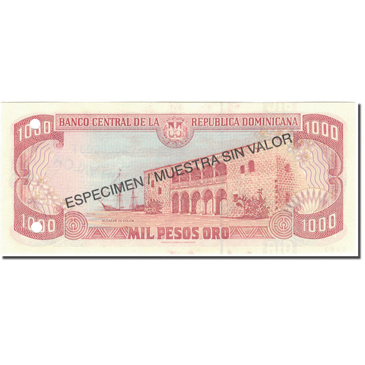 bankovec,
Dominikanska republika,
1000 pesos oro