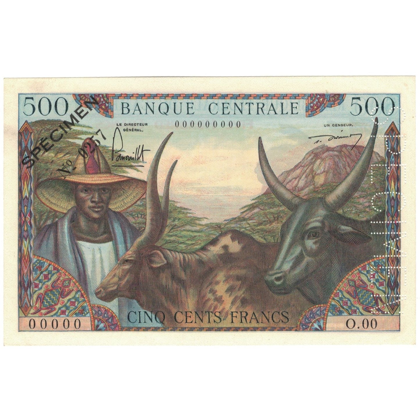 bankovec,
Kamerun,
500 frankov