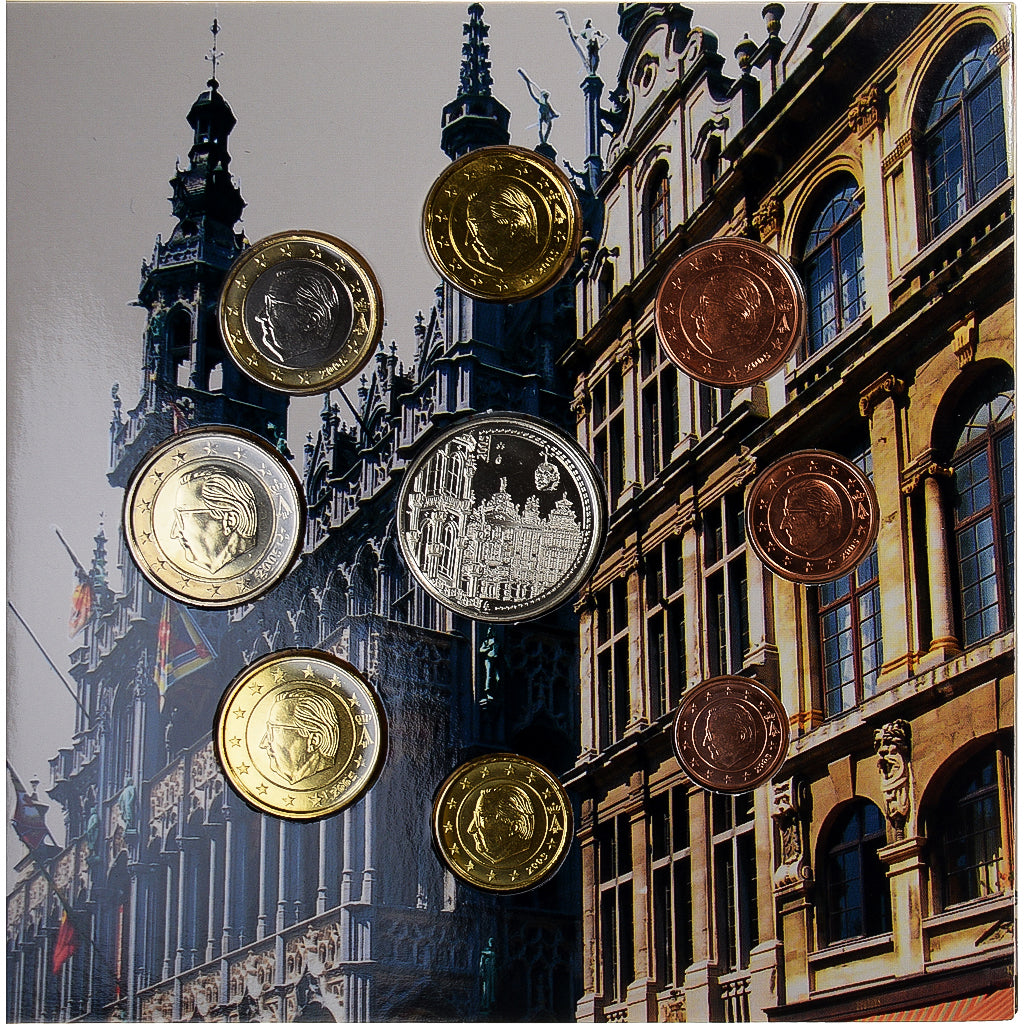 Belgija, 
  
  1 cent do 2 evra, 
  
  Bruxelles - Grand'Place