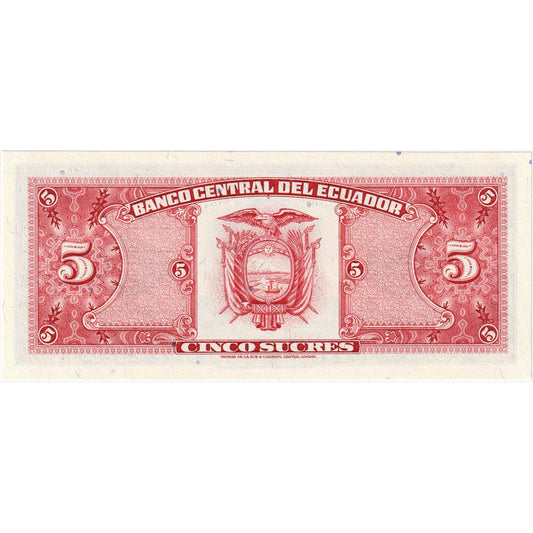 Ekvador, 
  
  5 Sucres, 
  
  1988-11-22