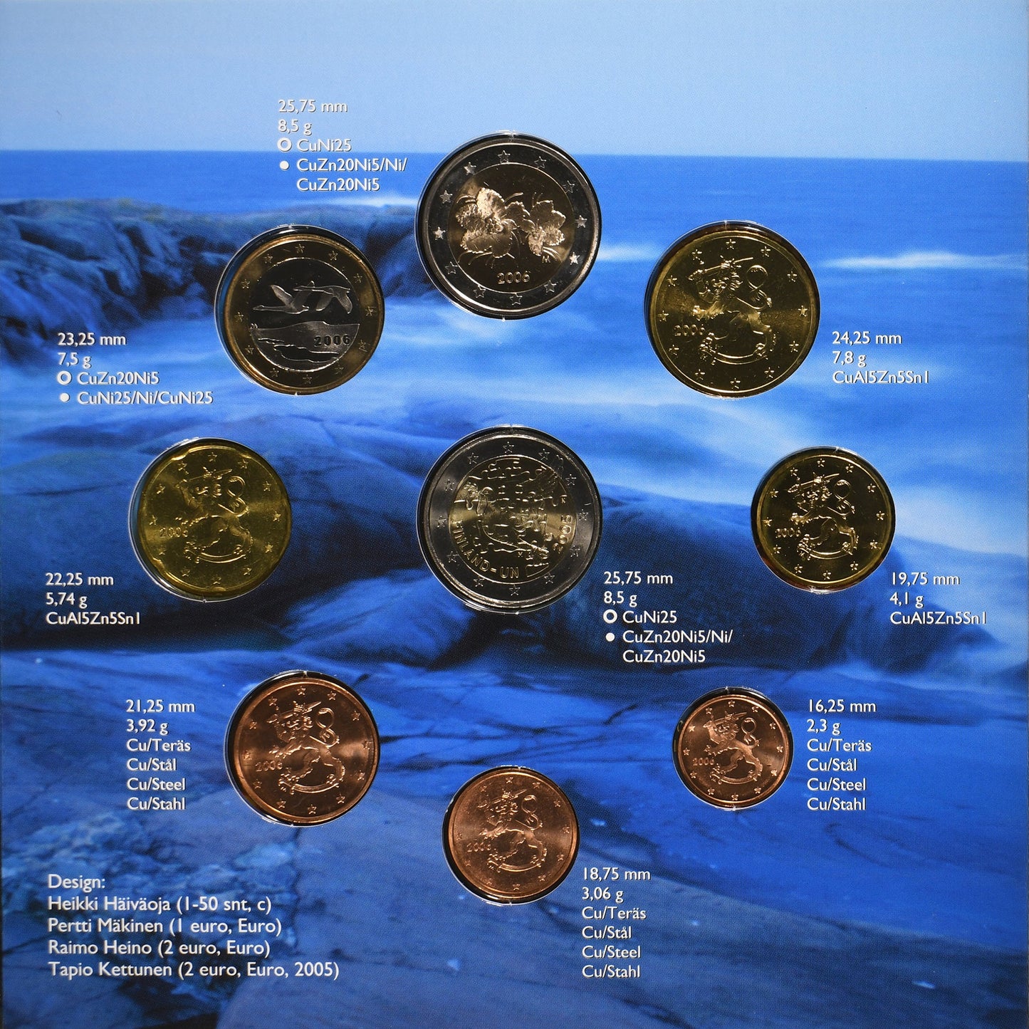 Finska, 
  
  Komplet 1 ct. - 2 evra + 2 evra, 
  
  FDC