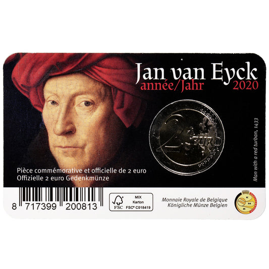 Belgija, 
  
  2 evra, 
  
  Jan Van Eyck
