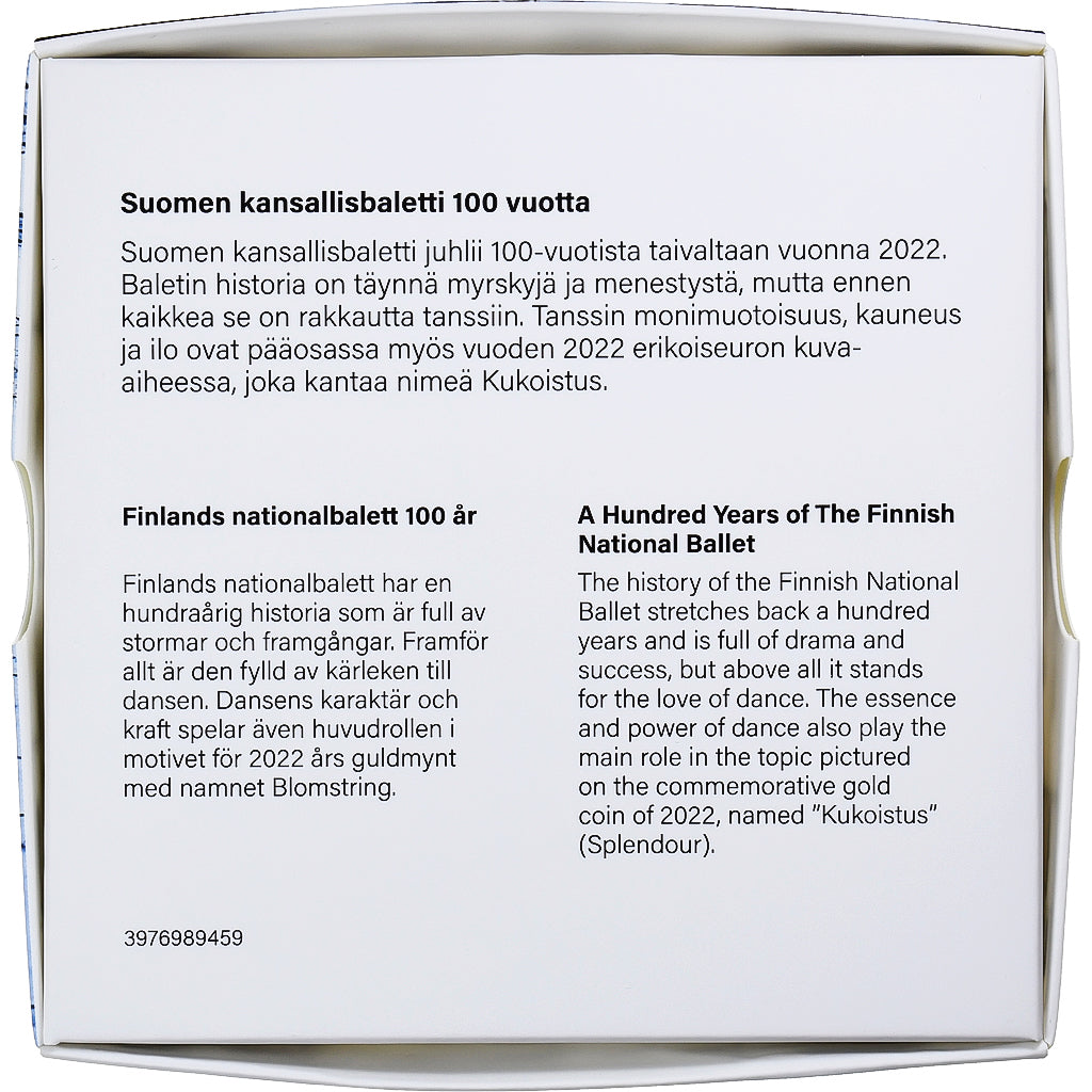 Finska, 
  
  2 evra, 
  
  100 let nacionalnega baleta