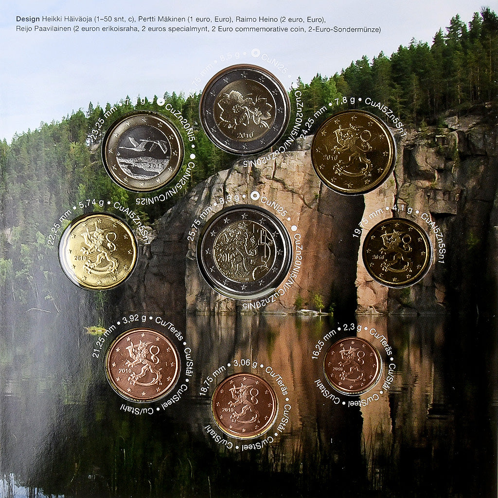 Finska, 
  
  Komplet 1 ct. - 2 evra + 2 evra, 
  
  2010