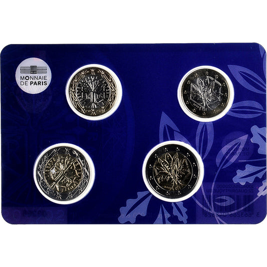 Francija, 
  
  1€ in 2€ x 2, 
  
  20 Ans de l'Euro