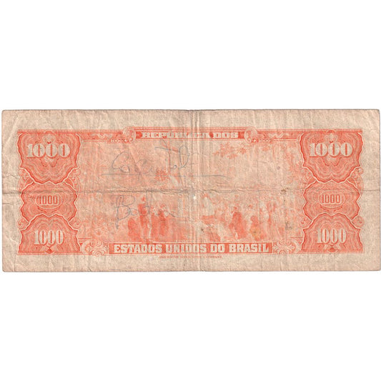 Brazilija, 
  
  1 Cruzeiro Novo na 1000 Cruzeiros, 
  
  VF (20-25)