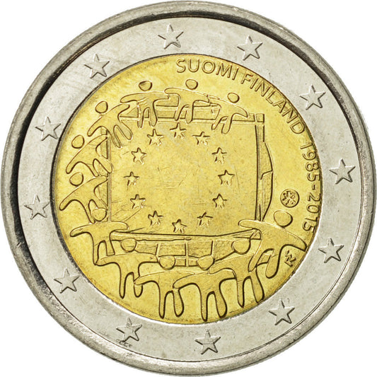 Finska, 
  
  2 evra, 
  
  Drapeau européen