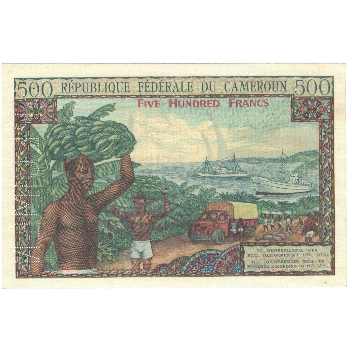 bankovec, 
  
  Kamerun, 
  
  500 frankov
