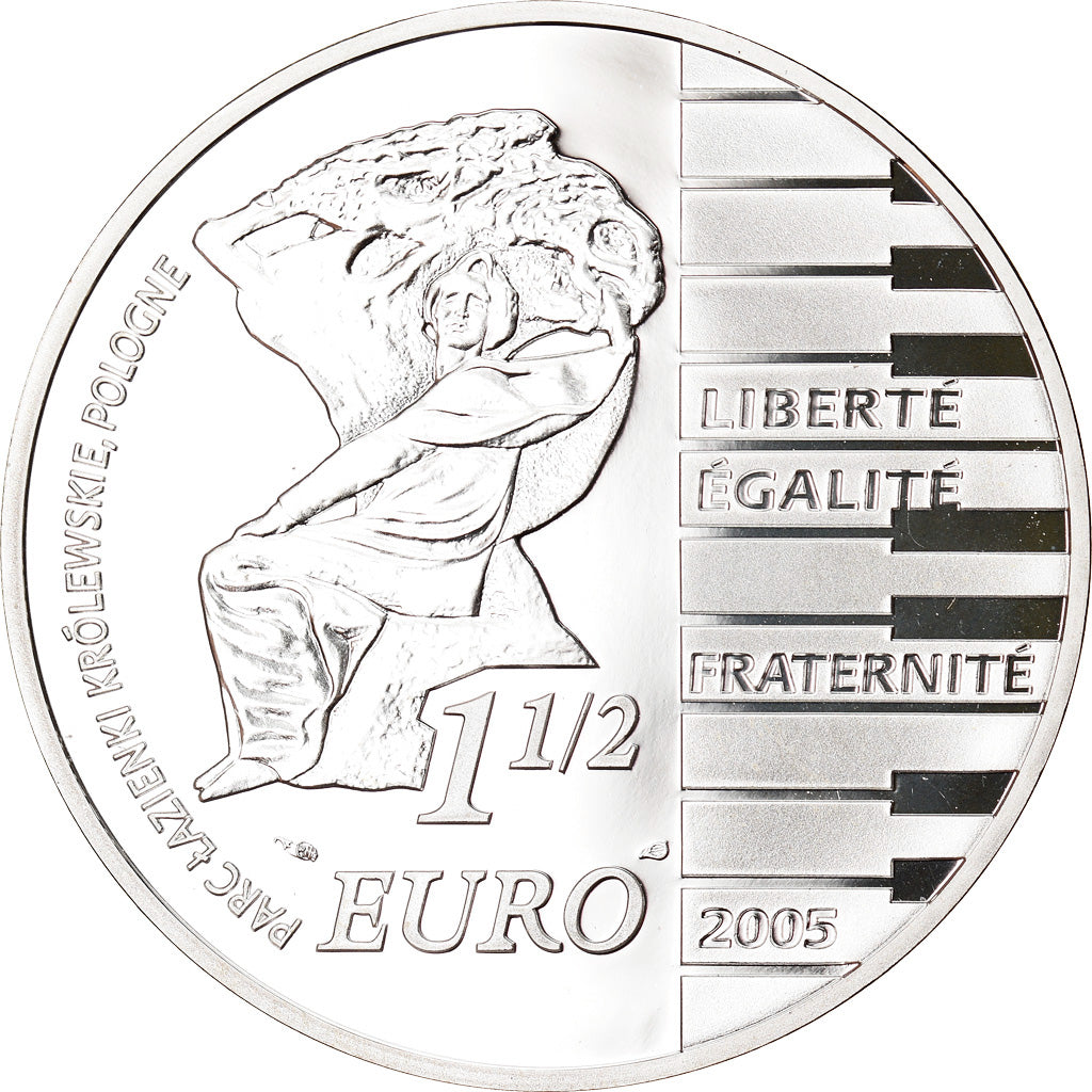 Francija, 
  
  1-1/2 evra, 
  
  Fryderyk Chopin